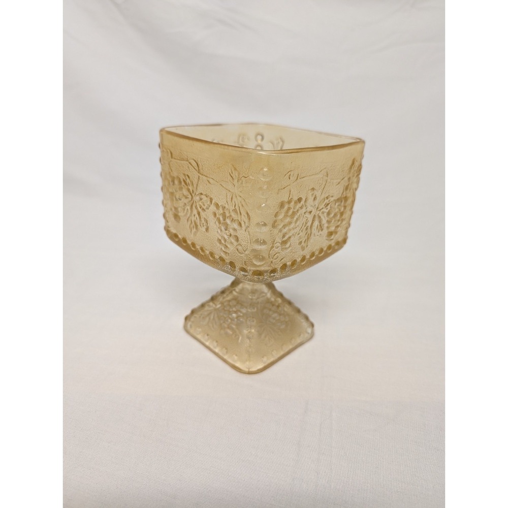 Indiana Glass Co. Candy Dish Vintage Amber Pressed Glass Vintage